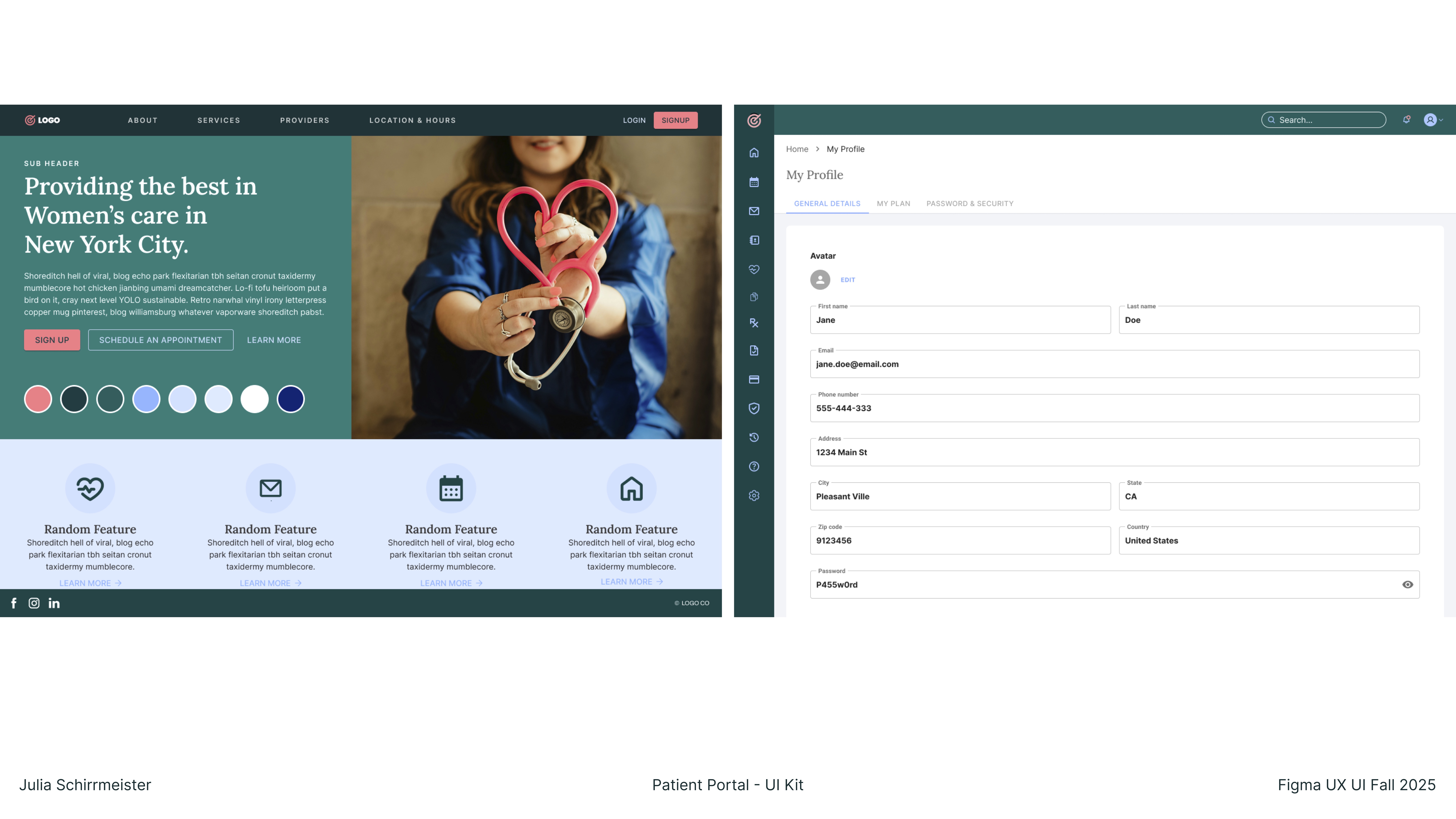 Patient Portal UI kit and design system