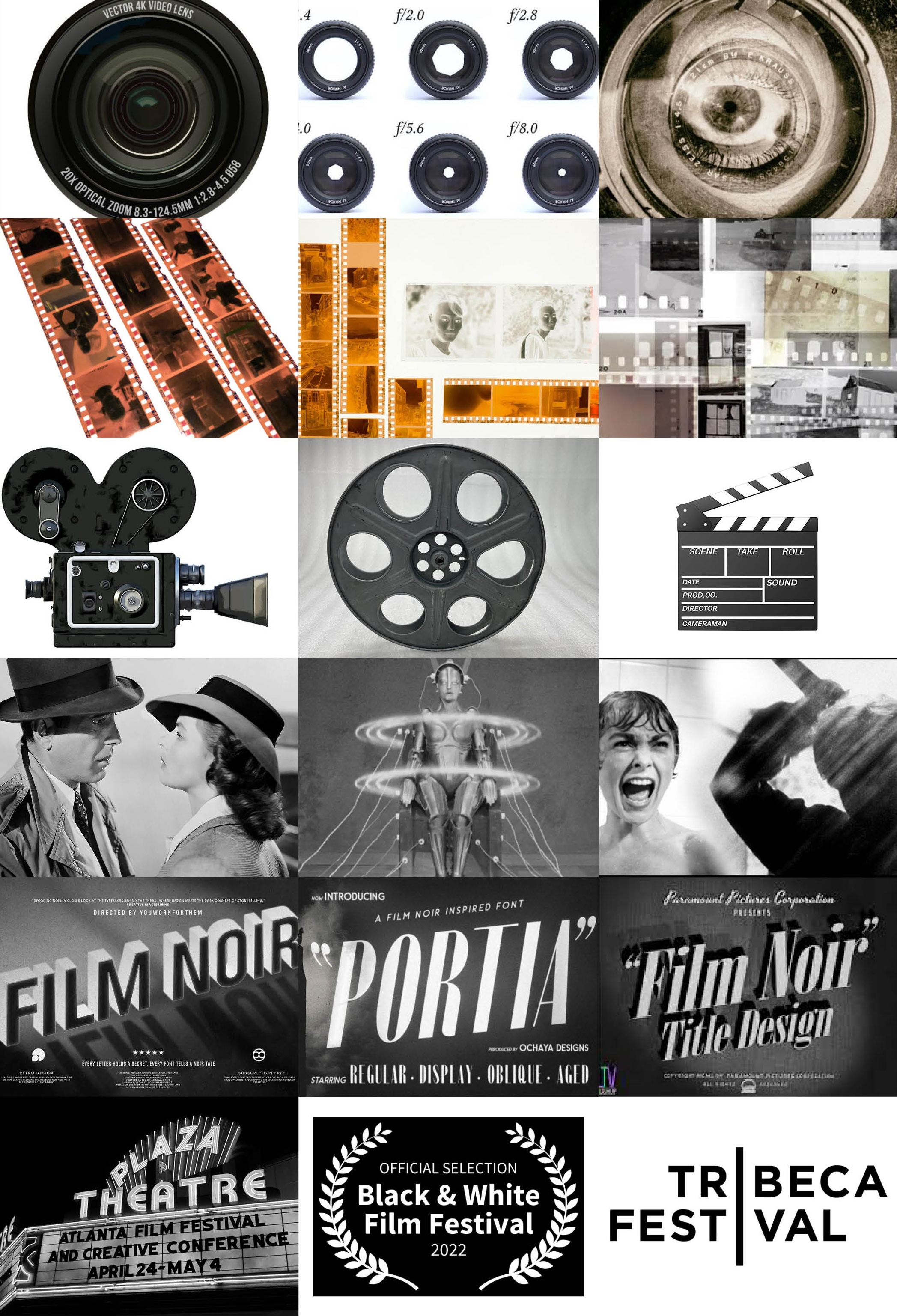 Mood board for SVA Film identity